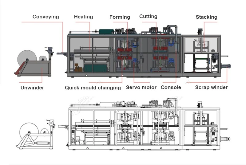 three-station thermofroming machine
